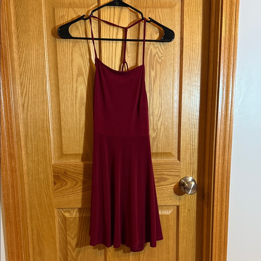 Forever 21 Burgundy Backless Dress